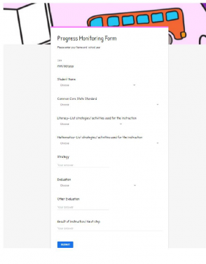 Progress Monitoring for First Grade using Google Forms